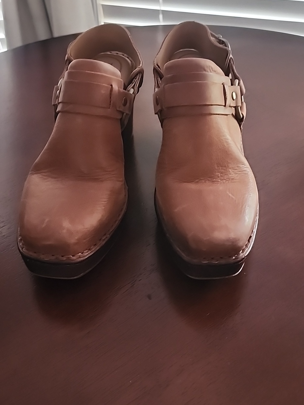 Born Tan Leather Slingback Clog Mules - Picture 2 of 7